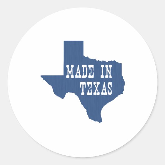 Made in Texas Runder Aufkleber (Vorderseite)