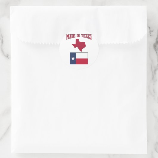 Made in Texas Runder Aufkleber (Tasche)