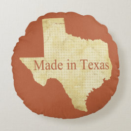 Made in Texas Rusty Red Round Throw Kissen