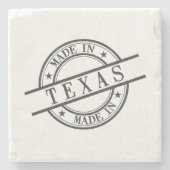 Made in Texas Texan Geborene Rundkautschuk-Briefma Steinuntersetzer (Vorderseite)
