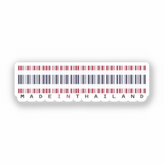 Made in Thailand Barcode Flag Design Aufkleber (Vorderseite)