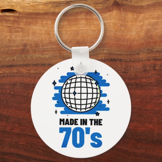 Made in the 70er Button Schlüsselanhänger (Vorderseite)