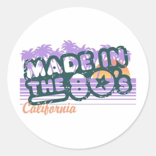 Made in the 80s runder aufkleber (Vorderseite)