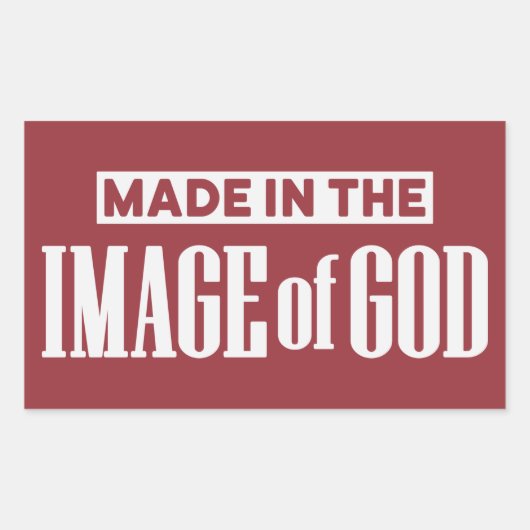 Made in the Image of God - Christlich Rechteckiger Aufkleber (Vorderseite)