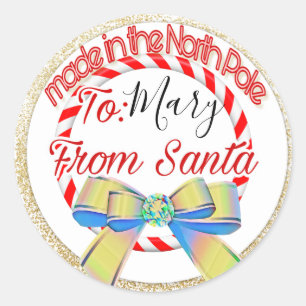 Made in the North Pole Weihnachten Runder Aufkleber