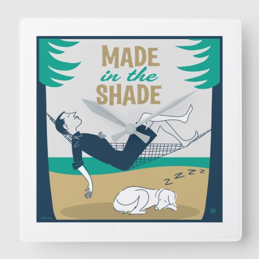 Made in the Shade Quadratische Wanduhr (Vorderseite)