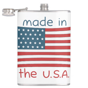 Made in the U.S.A. - Patriotic American Flag T-Sh Flachmann