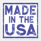 Made in the USA Blue Square Sticker (Vorderseite)