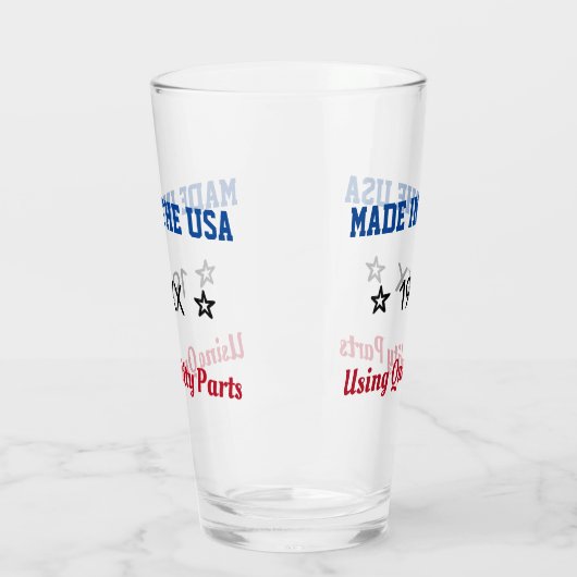 Made in the USA Custom Birth Year Glass Cup Glas (Links)