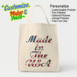 Made in the USA Natural & Beige Grocery Tote Bag Tragetasche