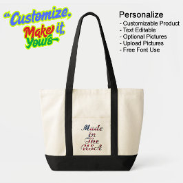 Made in the USA Natural & Black Tote Bag Tragetasche