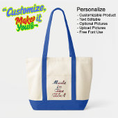 Made in the USA Natural & Blue Tote Bag Tragetasche