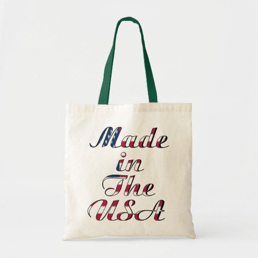 Made in the USA Natural & Dark Green Budget Tragetasche (Vorne)