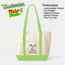 Made in the USA Natural & Limon Tote Bag Tragetasche