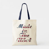 Made in the USA Natural & Navy Budget Tote Bag Tragetasche (Rückseite)