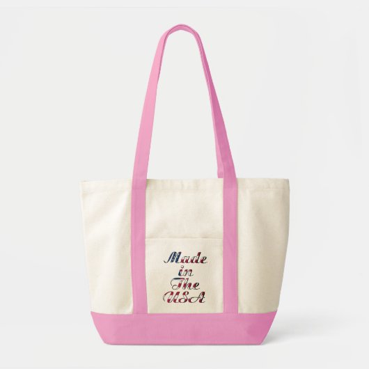 Made in the USA Natural & Pink Tote Bag Tragetasche (Vorne)
