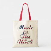 Made in the USA Natural & Red Budget Tote Bag Tragetasche (Rückseite)