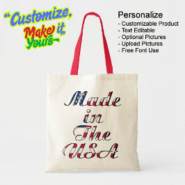 Made in the USA Natural & Red Budget Tote Bag Tragetasche