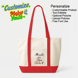 Made in the USA Natural & Red Tote Bag Tragetasche