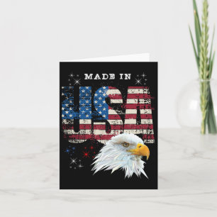 Made in the USA Patriotic American Flag Bald Eagle Karte