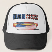 Made in the USA Patriotic Hot Dog Truckerkappe (Vorderseite)