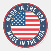 Made in the USA Runder Aufkleber (Vorderseite)