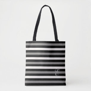 Made In the USA schwarz, grau und weiß gestreift Tasche