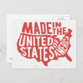 Made in the USA Typografy Postkarte (Vorne/Hinten)