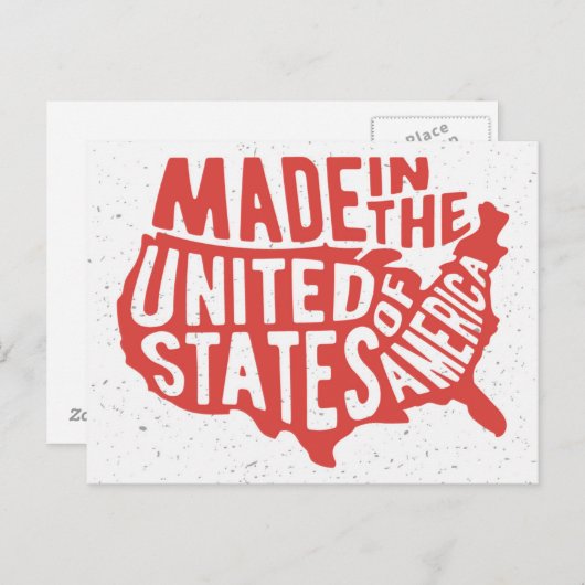 Made in the USA Typografy Postkarte (Vorne/Hinten)