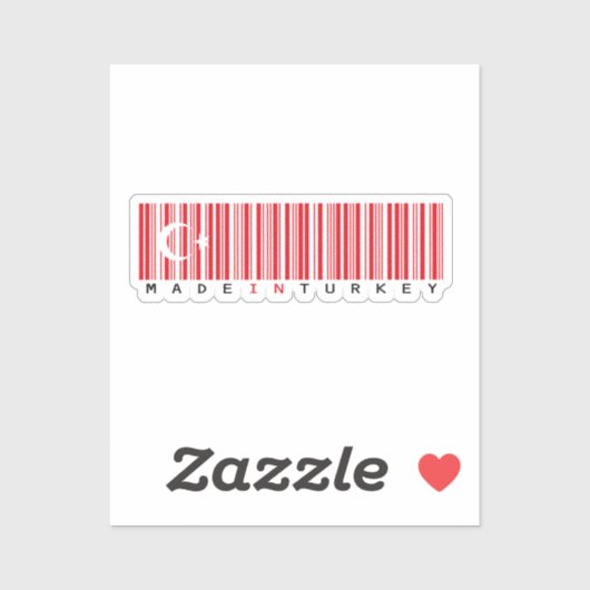 Made in Turkey Barcode-Flagge Aufkleber (Blatt)