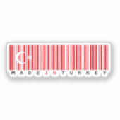 Made in Turkey Barcode-Flagge Aufkleber (Vorderseite)