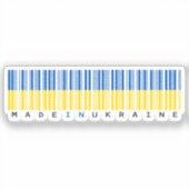 Made in Ukraine Barcode Flag Aufkleber (Vorderseite)