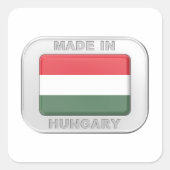 Made in Ungarn Quadratischer Aufkleber (Vorderseite)