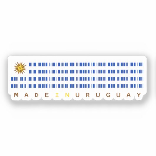 Made in Uruguay Barcode Flag Sticker (Vorderseite)