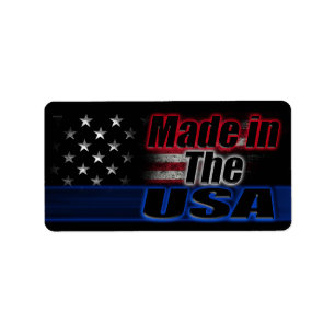 MADE IN US-amerikanischer Flagge Adressaufkleber