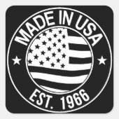Made in USA 1966 Quadratischer Aufkleber (Vorderseite)