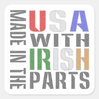 Made in USA Irish Parts Quadratischer Aufkleber