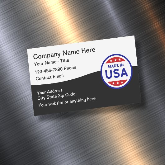 Made in USA Logo Magnetic Business Cards Magnetische Visitenkarte