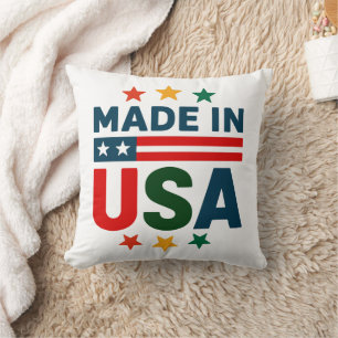 Made in usa patriotische typografische Design Kissen