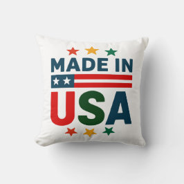 Made in usa patriotische typografische Design Kissen