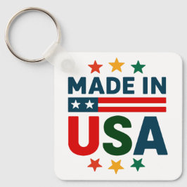 Made in usa patriotische typografische Design Schlüsselanhänger