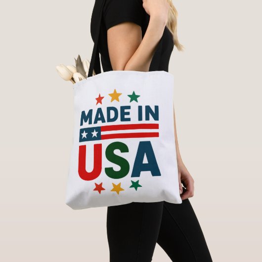 Made in usa patriotische typografische Design Tasche (Von Nahem)