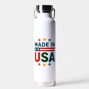 Made in usa patriotische typografische Design Trinkflasche
