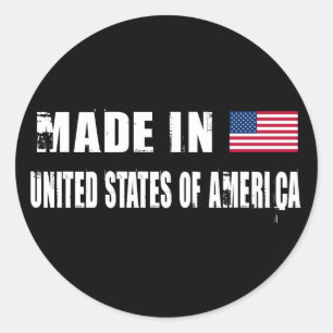 Made in USA Runder Aufkleber