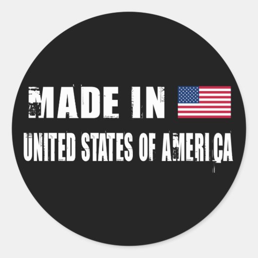 Made in USA Runder Aufkleber (Vorderseite)