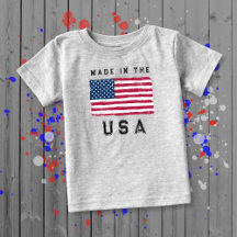 "Made in USA"  (Schwarzer Text) Vintage US-Flagge