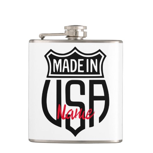 Made in USA Sign Thunder_Cove Flachmann (Vorderseite)