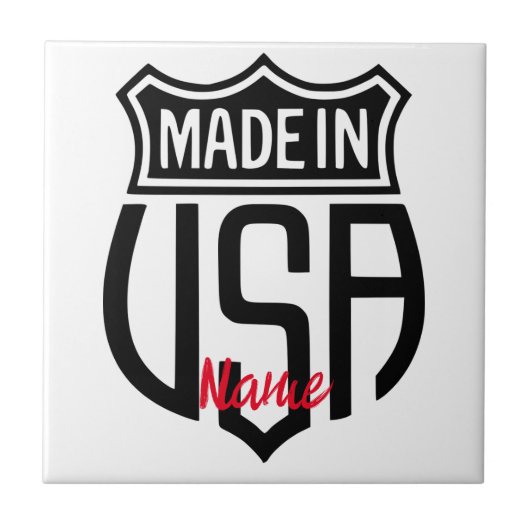 Made in USA Sign Thunder_Cove Fliese (Vorderseite)