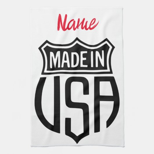 Made in USA Sign Thunder_Cove Geschirrtuch (Vertikal)
