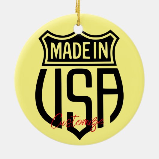 Made in USA Sign Thunder_Cove Keramik Ornament (Hinten)